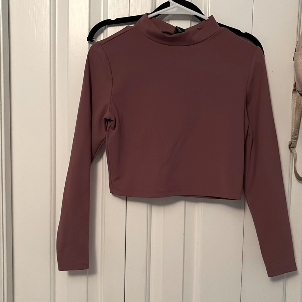 Wild fable mauve size medium long sleeve crop top.